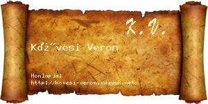 Kövesi Veron névjegykártya